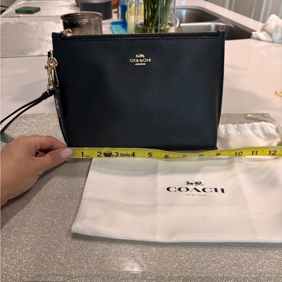 Coach Handbags - Coach Black Pebbled Leather Pouch
